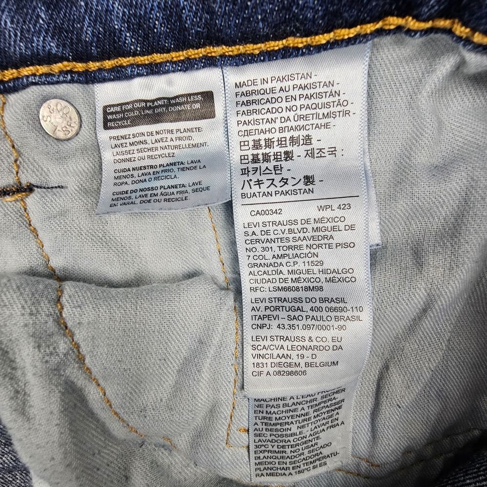 Levi's 505 Regular Fit Jeans Mens 40x27 Blue Medium Wash Straight Leg Stretch - Picture 4 of 10